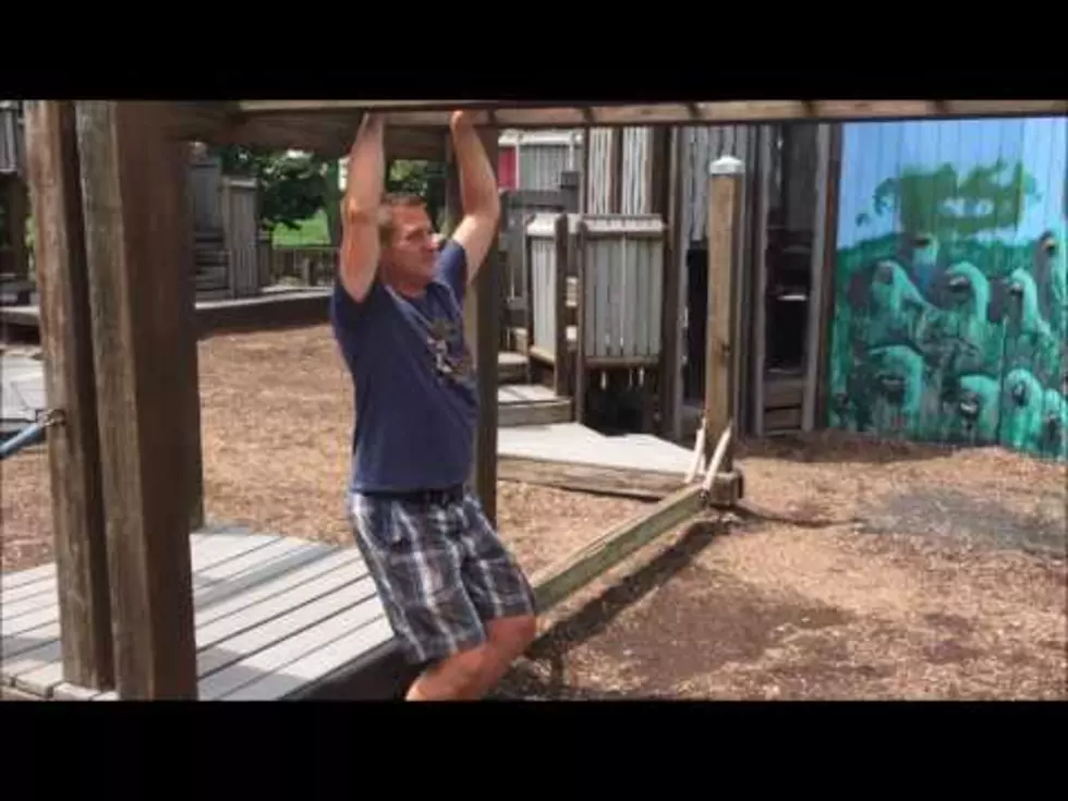 See Ryan and Rob Try to Cross Monkey Bars Like Two Grown Children [VIDEO]