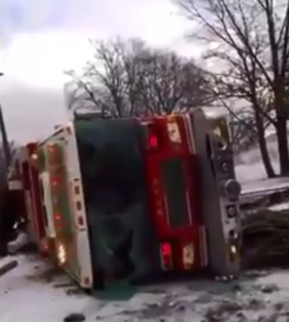 Video Shows Battle Creek Fire Truck Rolls Over