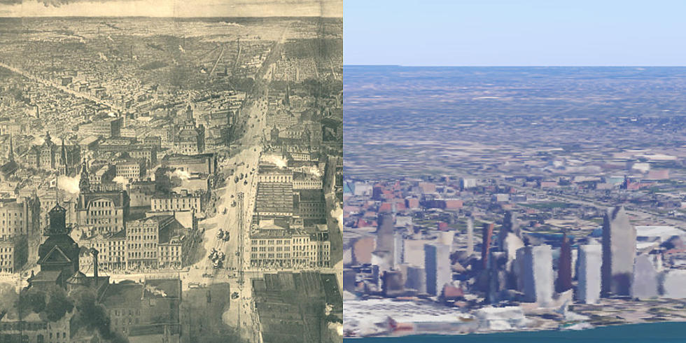 Detroit Then and Now – Comparing 1887 Lithograph + Google Maps 3D from 2016