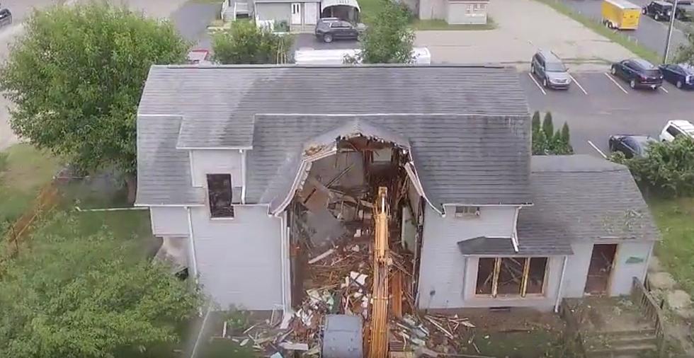 Aerial View Of Paw Paw House Demolition [VIDEO]