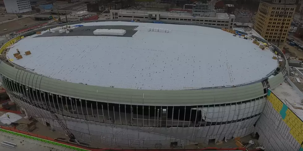New Drone Footage Shows Progress On Little Caesars Arena Construction