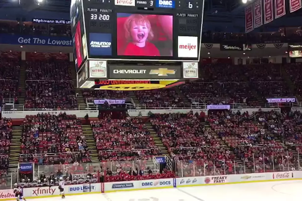 Adoring Crowd at Red Wings Game Can&#8217;t Get Enough of Cute Kid on Jumbotron