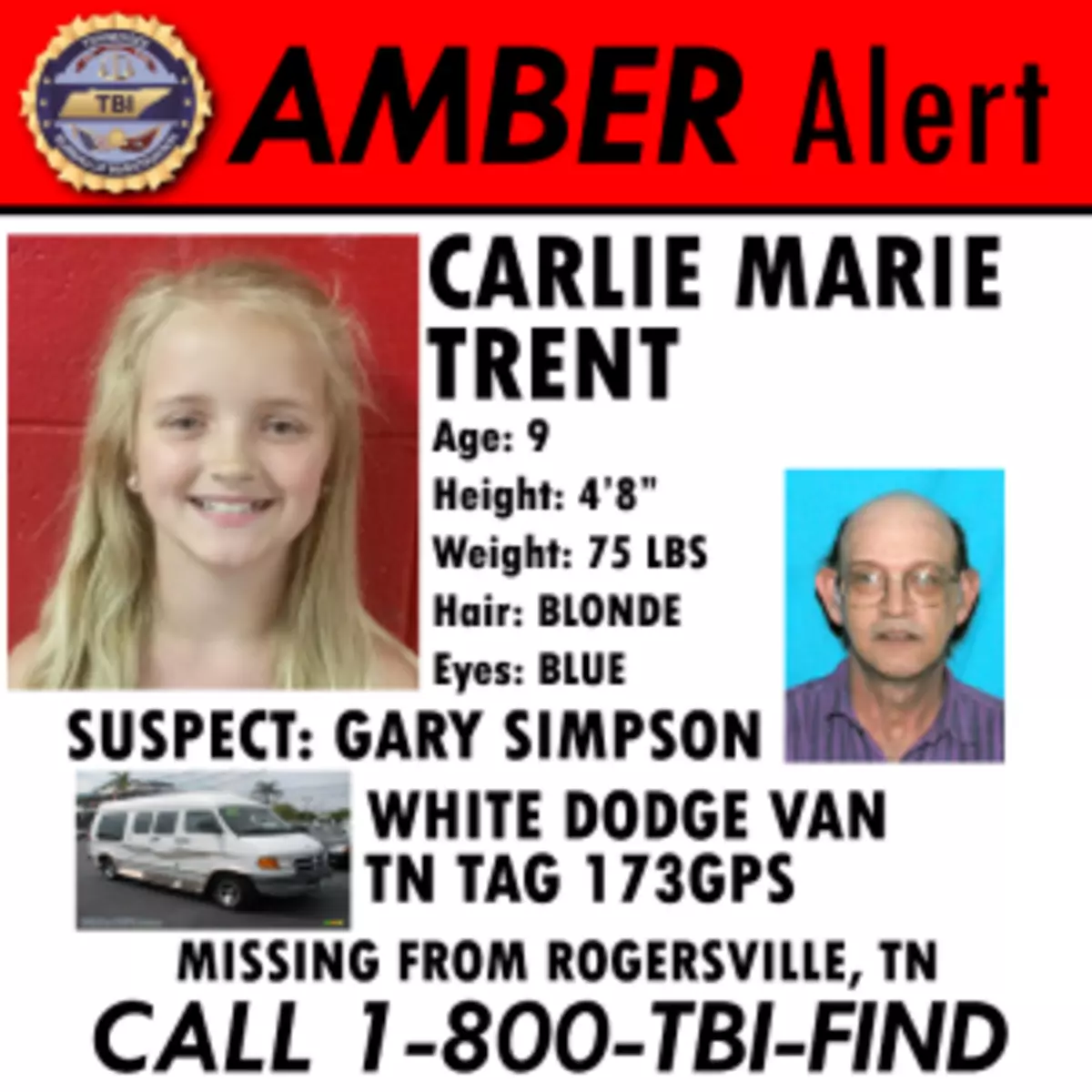 Amber Alert Issued For Missing Tennessee Girl 