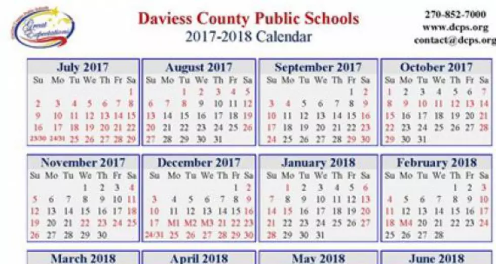 Daviess County Public Schools 2017-2018 School Calendar