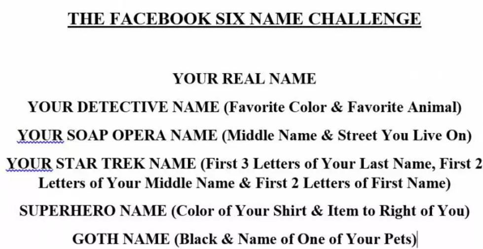 The Everyone Has Six Names Facebook Game [Copy &#038; Paste]