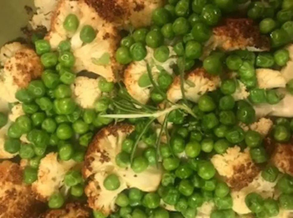 What’s Cookin’?  Roasted Cauliflower W/Peas  [Recipe]