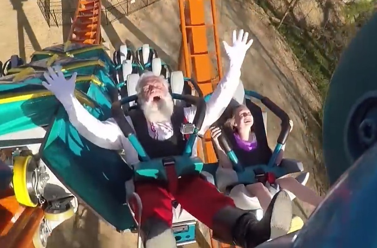 Indiana Theme Park Has Video Of Santa Riding A Roller Coaster