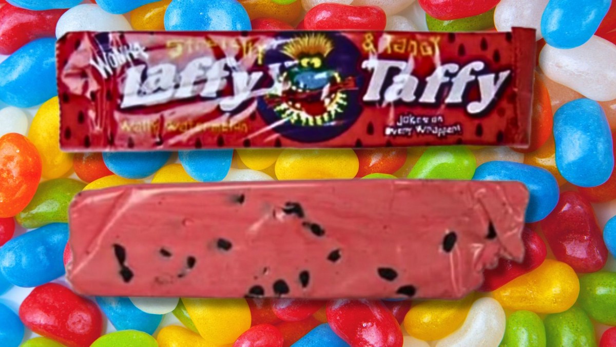 Taffy Rapper Candy Beloved 90s Discontinued Candy: Watermelon Laffy Taffy with Seeds