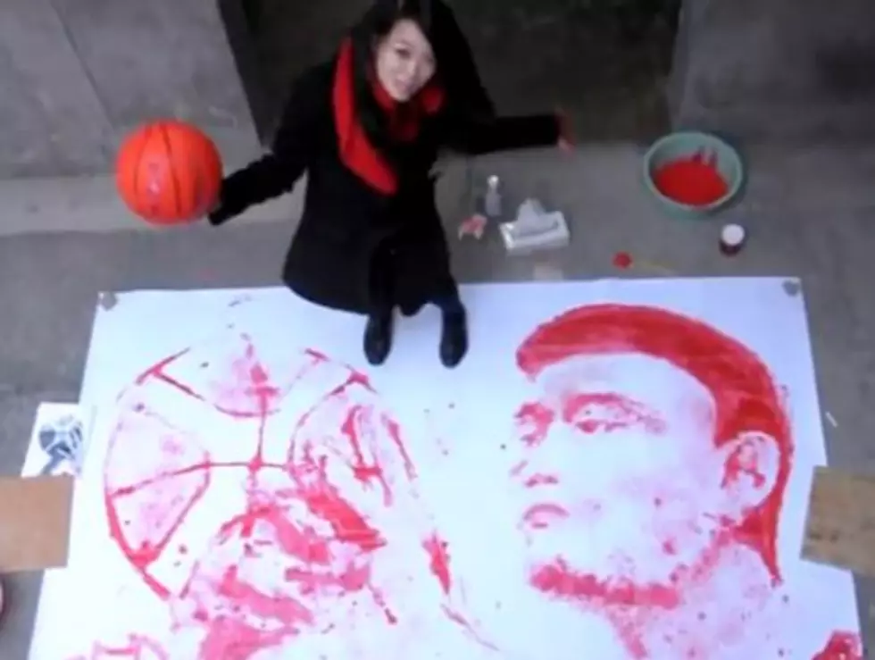 Painting With A Basketball – Yao Ming Portrait [VIDEO]