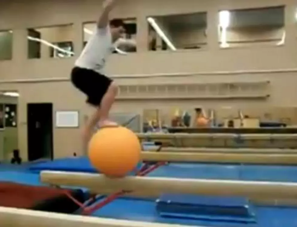 Balance Beam Trick Goes Painfully Wrong [VIDEO]