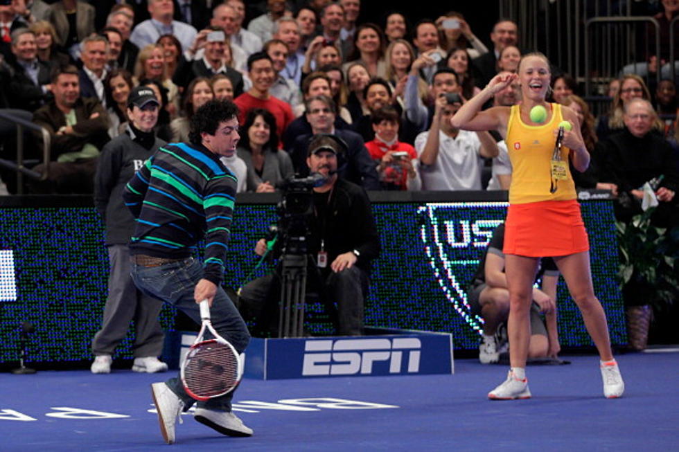 Rory McIlroy Shows Off His Tennis Skills Against Maria Sharapova [VIDEO]
