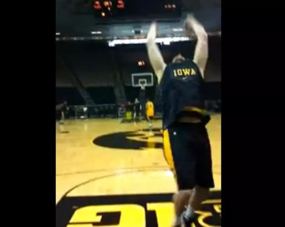 Iowa Player Hits Insane Practice Shot [VIDEO]