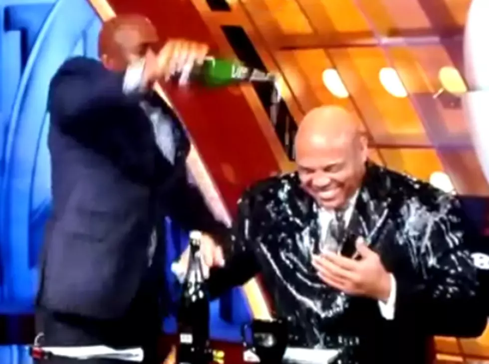 Charles Barkley Gets A Champagne Bath From Kenny Smith [VIDEO]