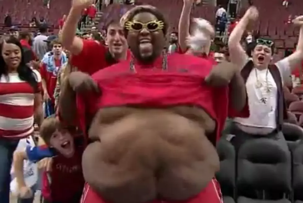 Squishy 76ers Fan Reveals Belly For Opponents & Charles Barkley [VIDEO]