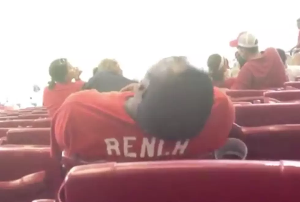 Reds Fan Passing Out At Baseball Game [VIDEO]