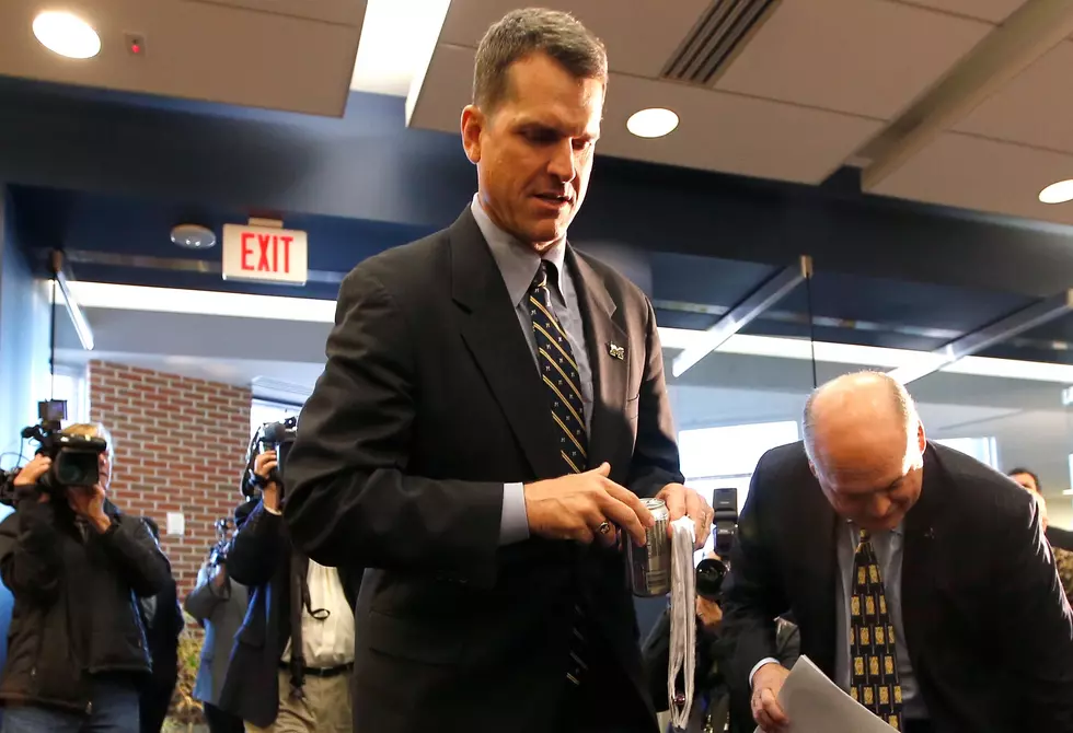 Jim Harbaugh Stumbles Out Of the Gates At Michigan [VIDEO]