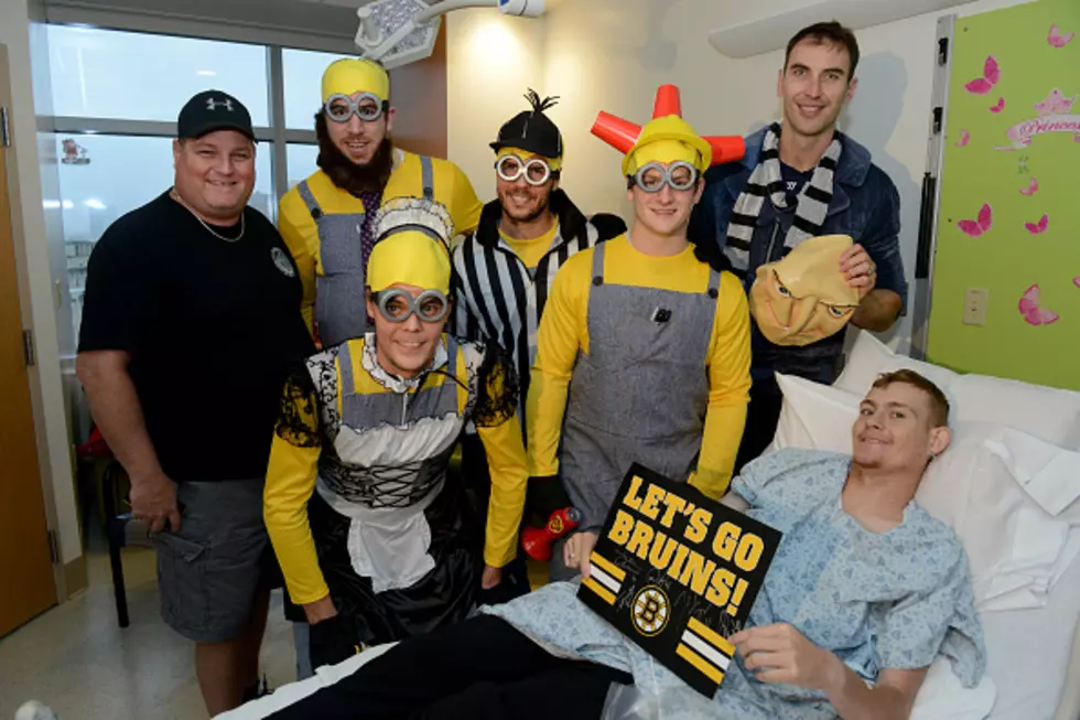 Bruins Players Visit Hospital In Halloween Costumes