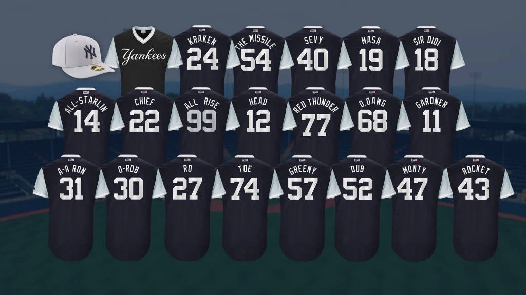 The Yankees Players Weekend Jerseys and Hat