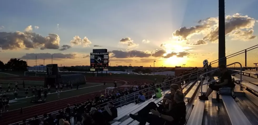 Sunset over high school football in Texas