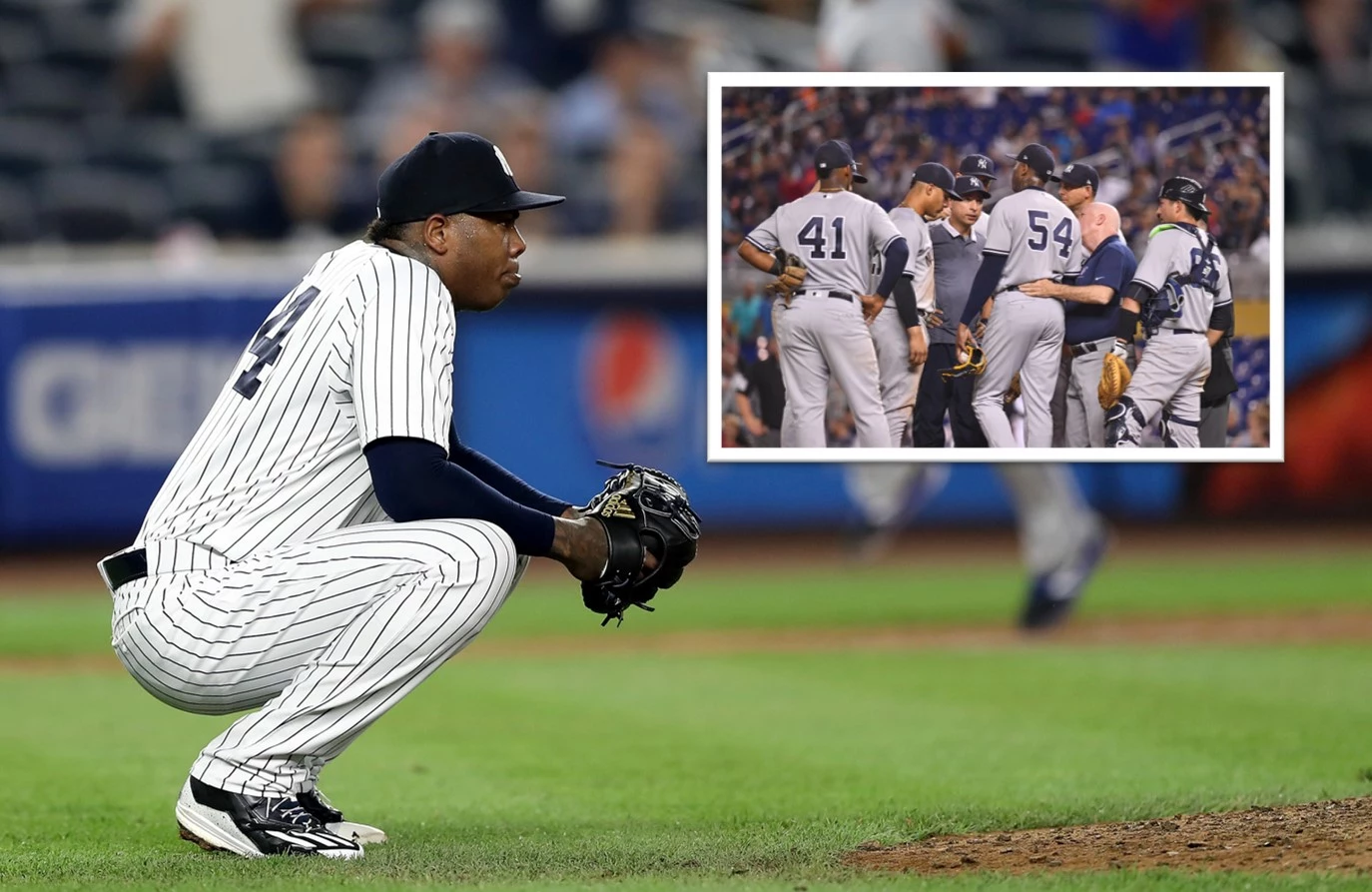 Leg infection from recent tattoo sends Yankees' Aroldis Chapman to injured  list - The Boston Globe