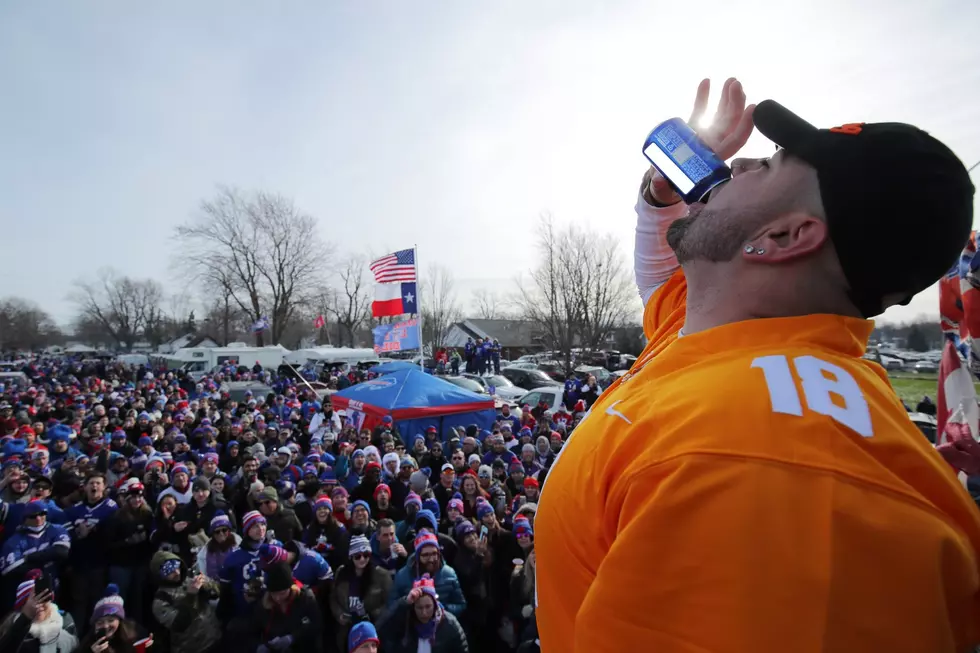 We're Bills Fans through and through, good bad and ugly,” Bills fan shows  us his fan cave