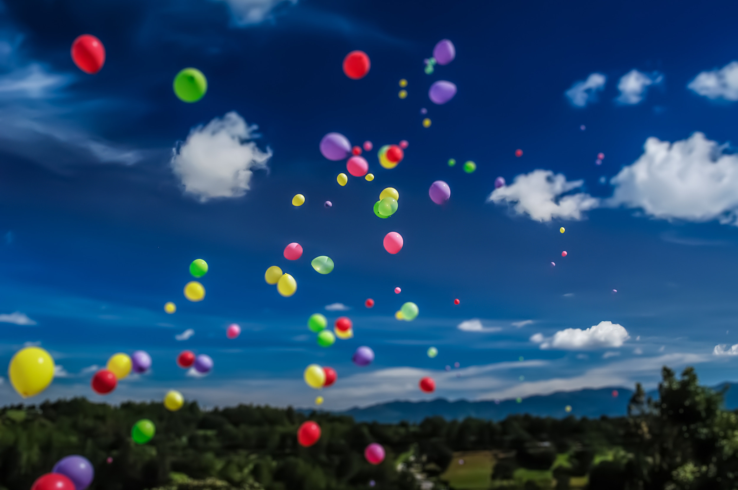 releasing balloons