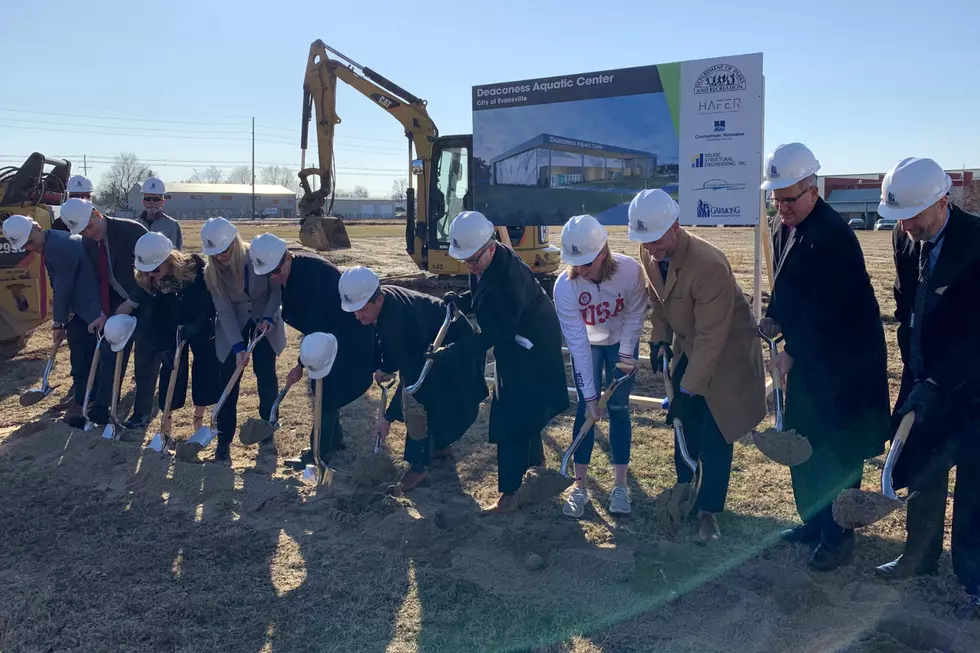 Mayor Winnecke and Lilly King Break Ground at New Aquatic Center