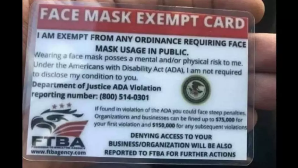Dept. of Justice Warns Tri-Staters: Fake Face Mask Exempt Cards