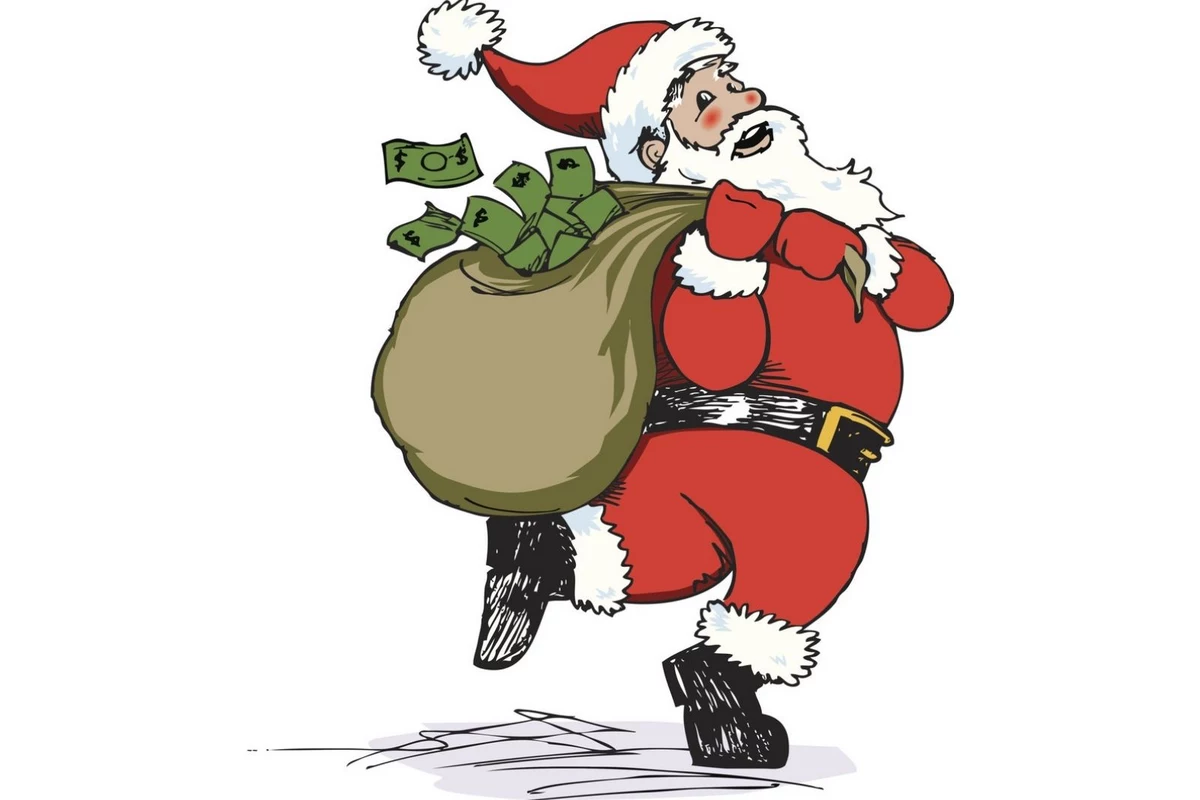 Дед Мороз с мешком денег