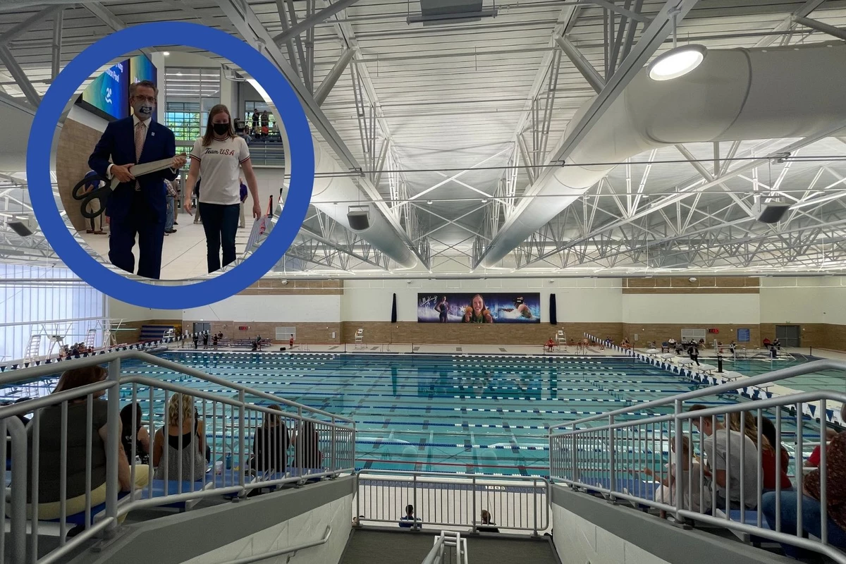 Lilly King in Evansville Ribbon Cutting Deaconess Aquatic Center