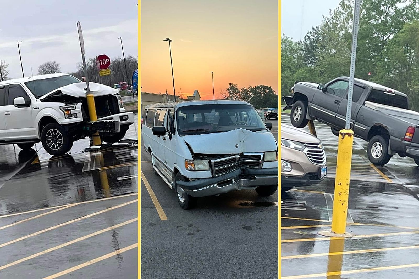 Princeton, IN Yellow Pole Causes Crashes in Walmart Parking Lot