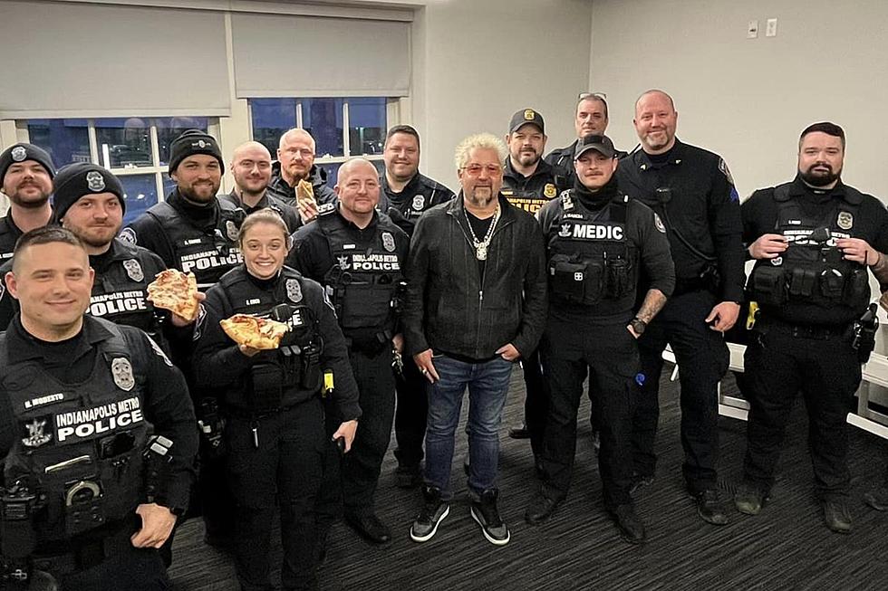 Celebrity Chef Guy Fieri Thanks Indianapolis Officers with Pizzas