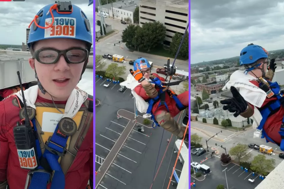 Brave Souls Rappel Down CenterPoint Energy Building for GRANTED