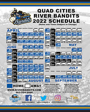Quad Cities River Bandits Release Schedule With Game Times