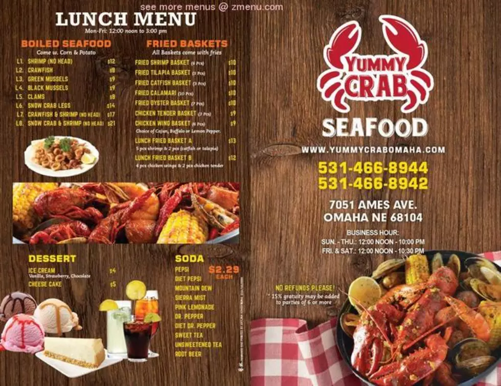 Yummy Crab Omaha menu