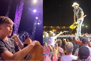 Brad Paisley Gave Two Kids Signed Guitars During His Concert In Davenport Iowa