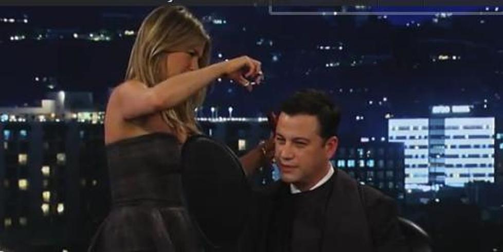 Jimmy Kimmel Gets A Haircut On Live TV &#8211; By Jennifer Aniston [VIDEO]