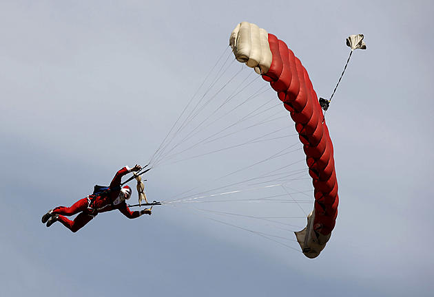Santa Parachutes in on the Capital Region Area