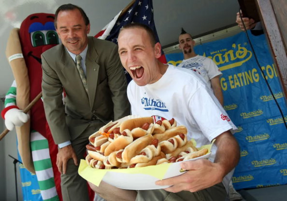 Joey Chestnut Celebrates 10th Win at Nathan's 4th of July Contest