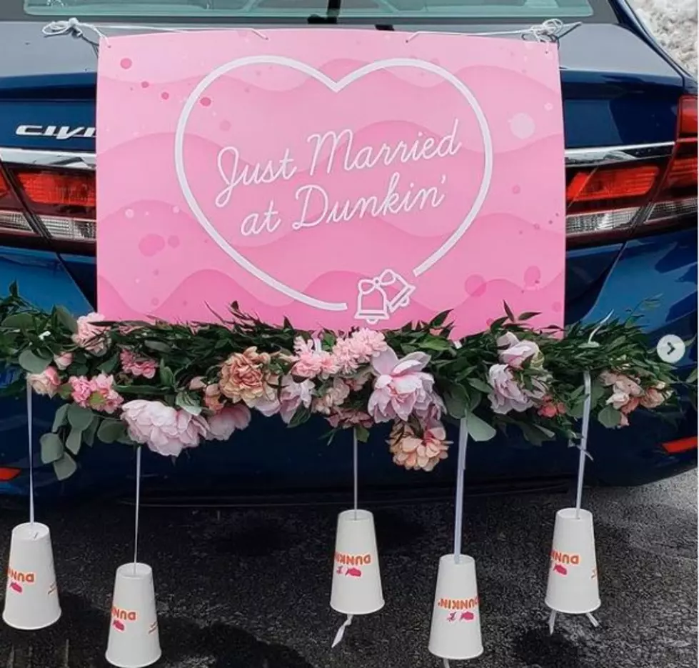 Dunkin Drive-Thru Wedding Couple On Free Beer & Hot Wings This Morning
