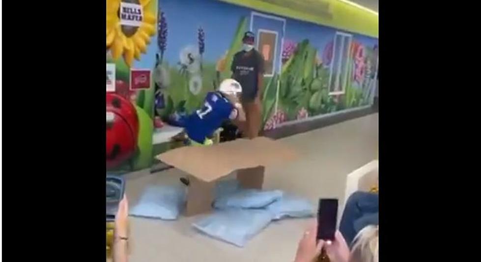 Watch 11-Year-Old Bills Fan End Cancer Treatments by Jumping Through Table