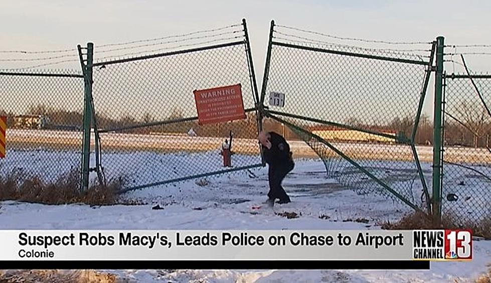 Guy Steals Car, Robs Macy&#8217;s, Drives Onto Runway at Albany Airport [PHOTOS]