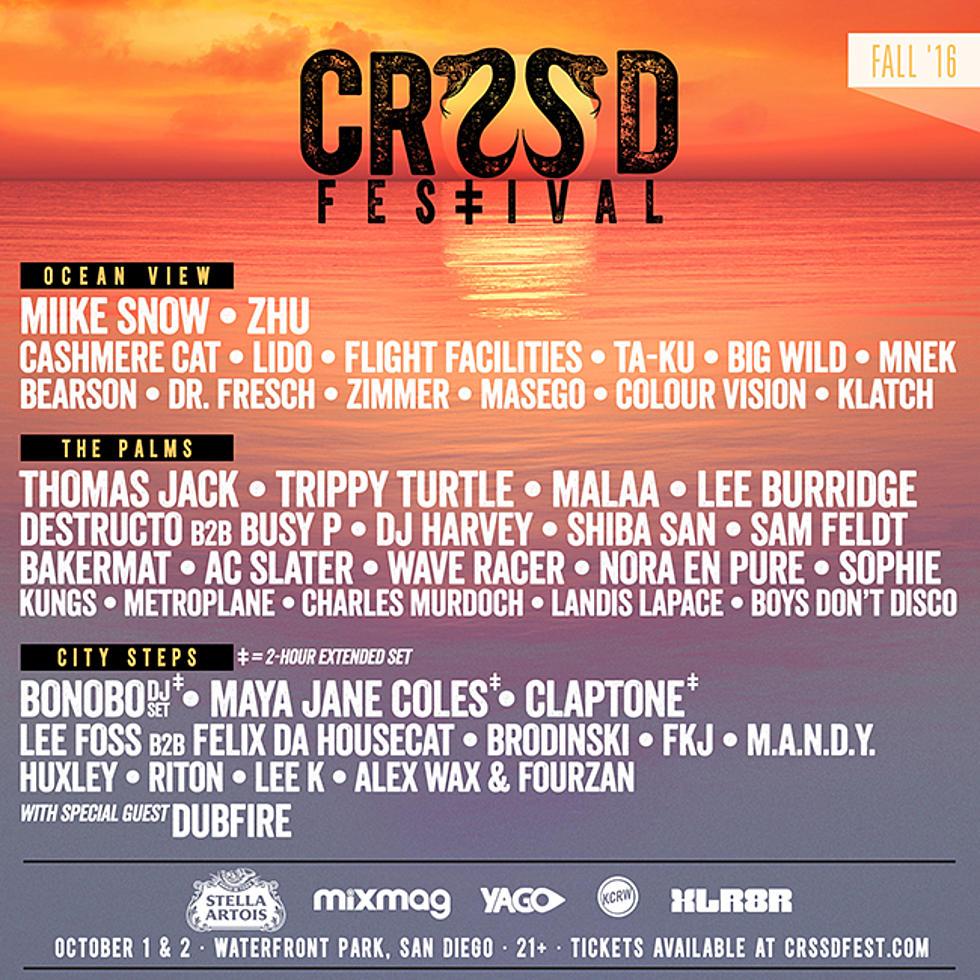 CRSSD Festival Reveals Phase I Lineup For Fall 2016 Edition