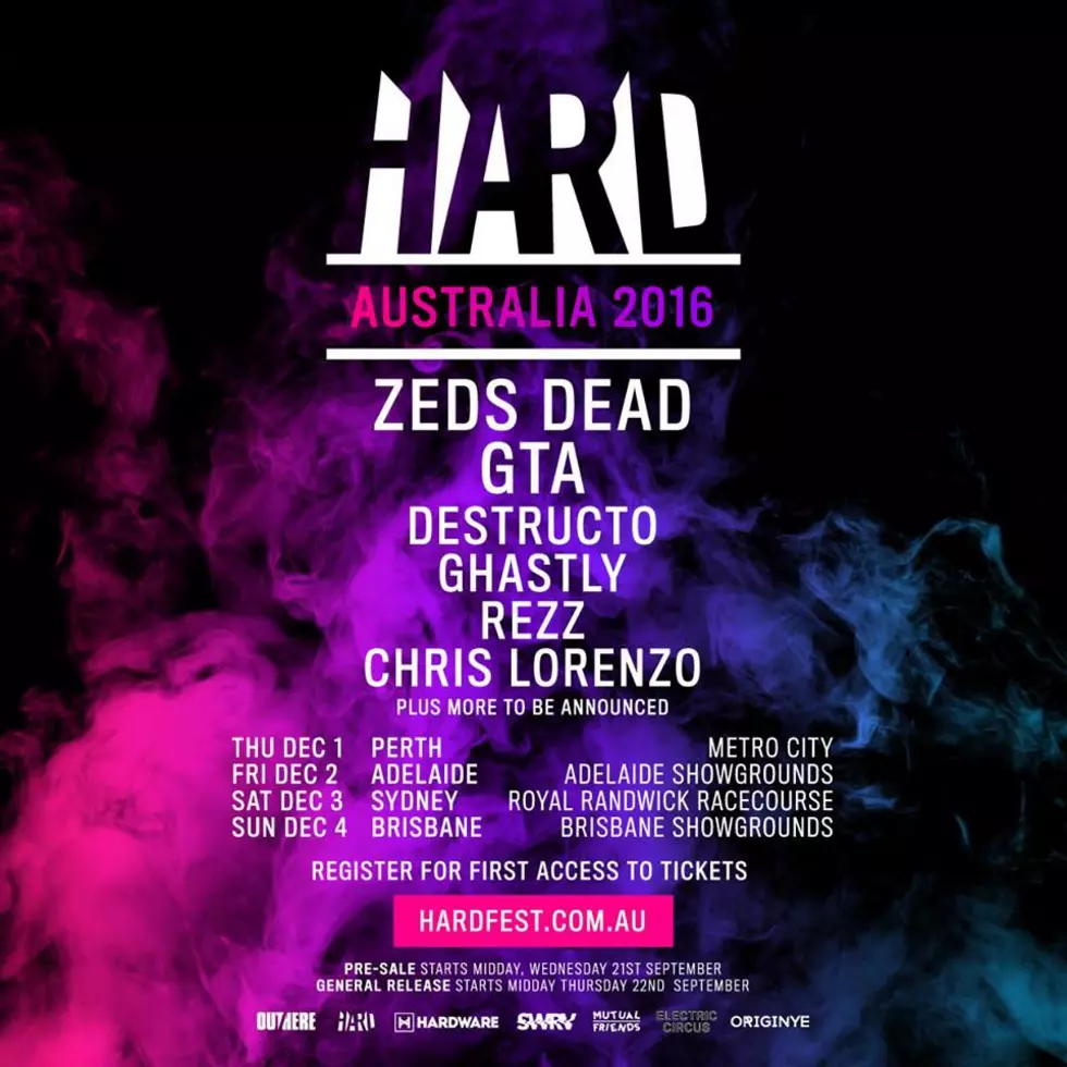 HARD Events Announces HARD AUSTRALIA Perth, Adelaide, Sydney And Brisbane December 2016
