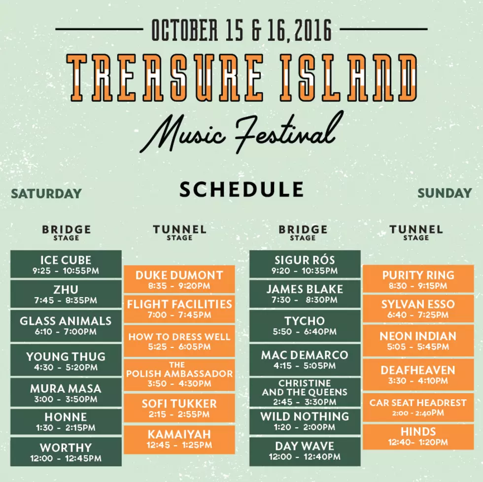 Treasure Island Music Festival Announces Performance Schedule