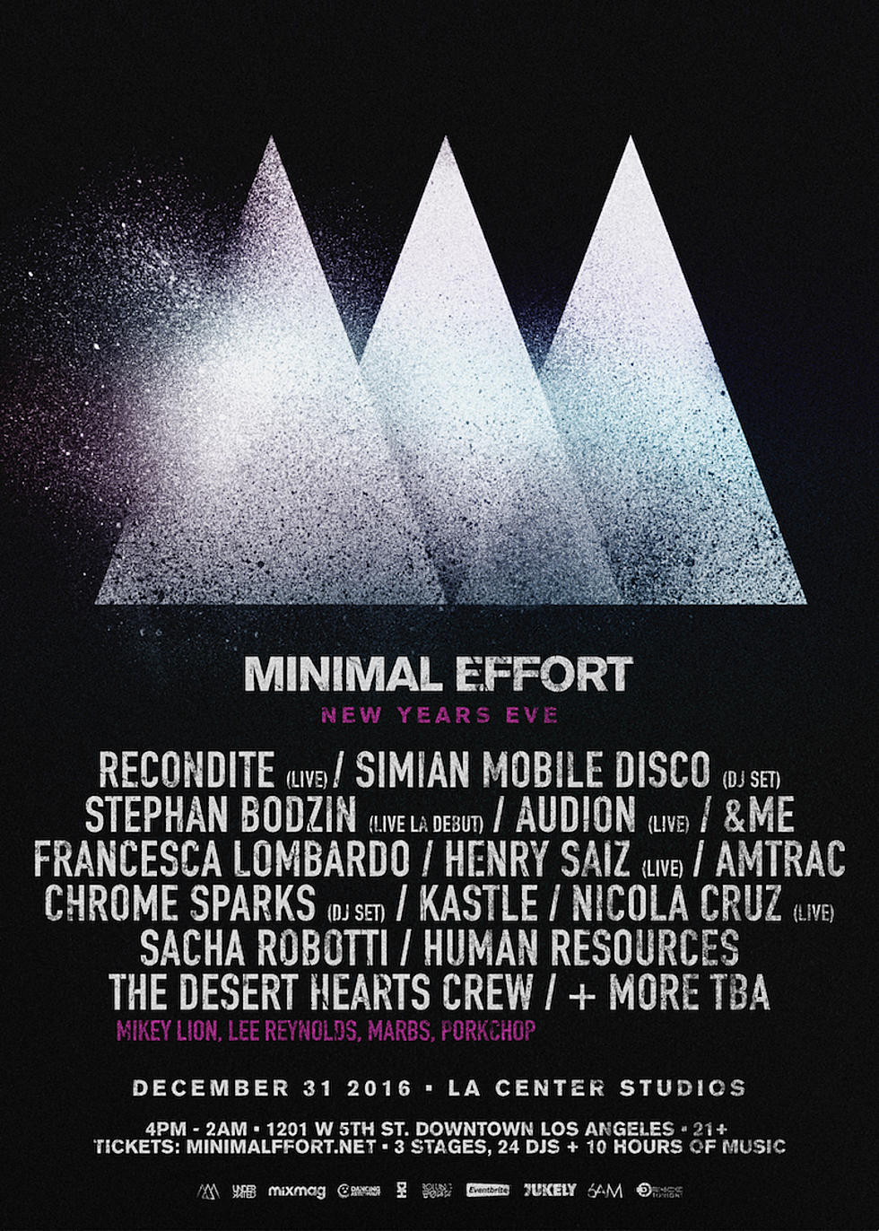 Minimal Effort Announces Phase 1 Lineup for New Years Eve Event
