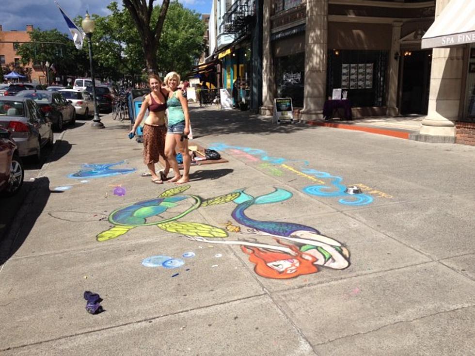 Saratoga Brightened By Chalk On Broadway