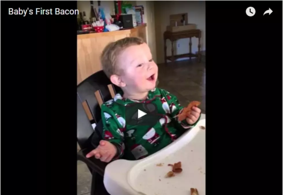 Baby Eats Bacon For First Time