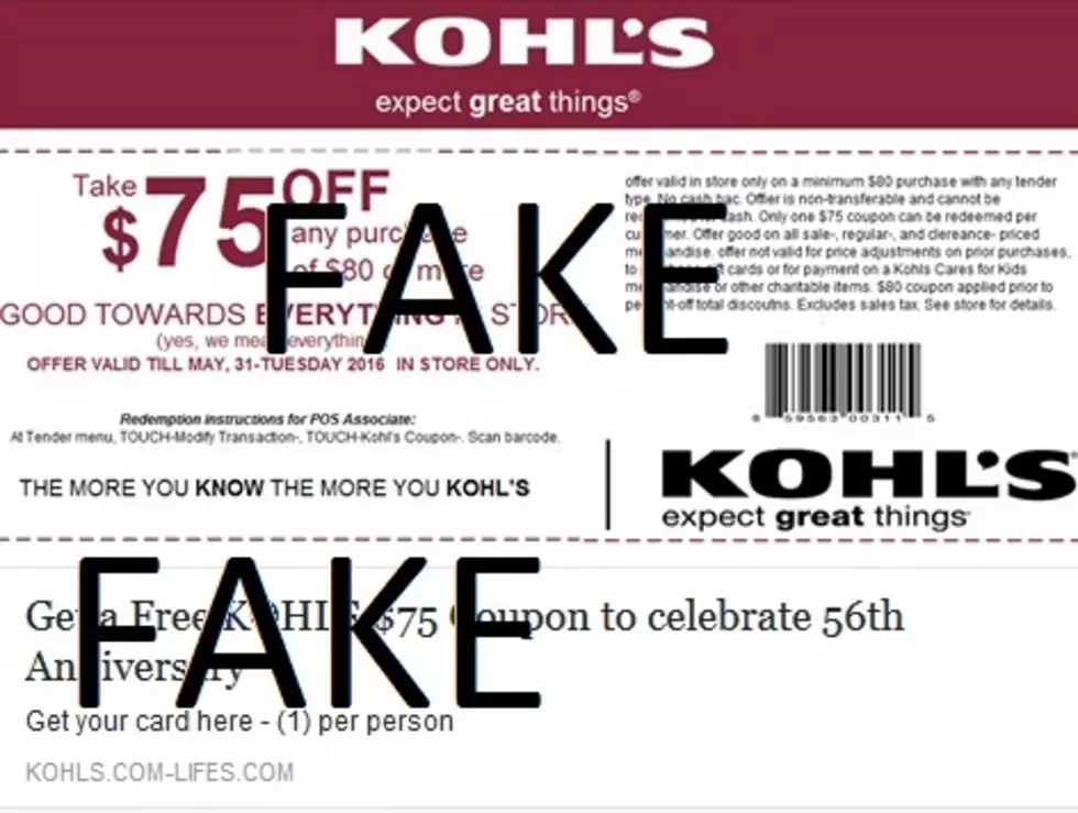 FAKE KOHL’S Coupon On Facebook Do Not Share