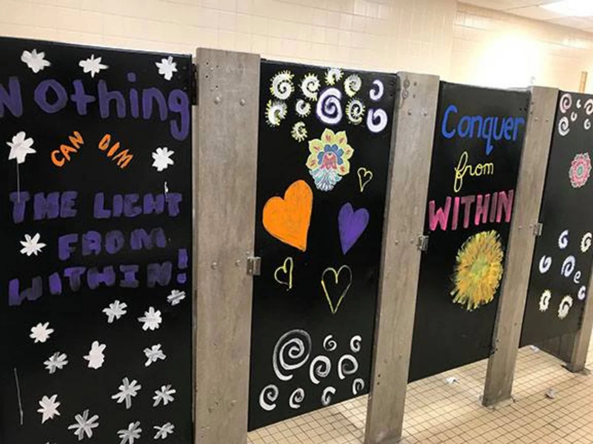 Local Students Transform School Bathroom Into Work Of Art